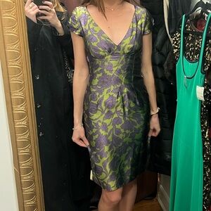 Emporio Armani Purple and Green Midi Dress